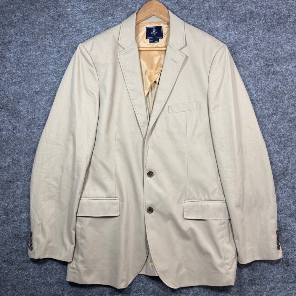 NEW J.Crew Factory Thompson Blazer Jacket Mens 44L Khaki Cotton Chino Academia